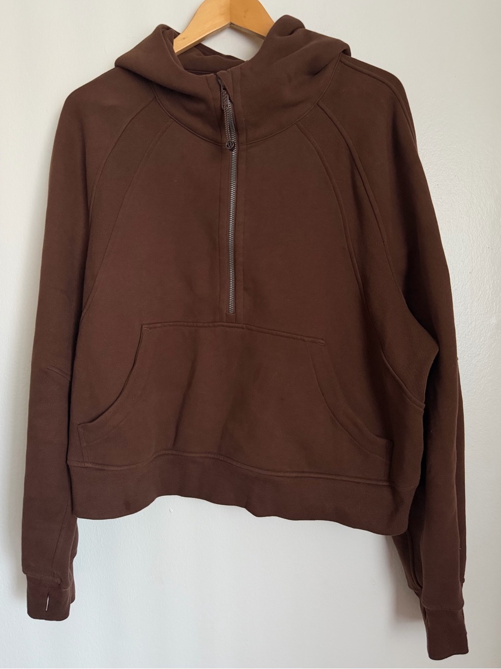Lululemon Scuba Oversized Half Zip Sweater Pullover Brown Women Size XL XXL - Picture 2 of 10